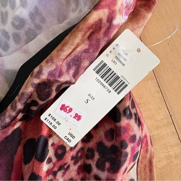 Anthropologie Tilda Maxi Slip Skirt Leopard Animal Print Orange Plum Pink Size S - Picture 8 of 8